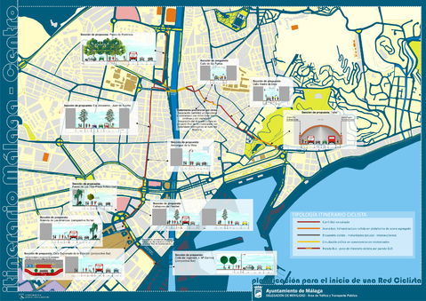 Vías ciclistas del Centro Histórico de Málaga 2011