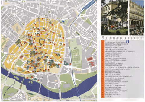 Salamanca tourist map