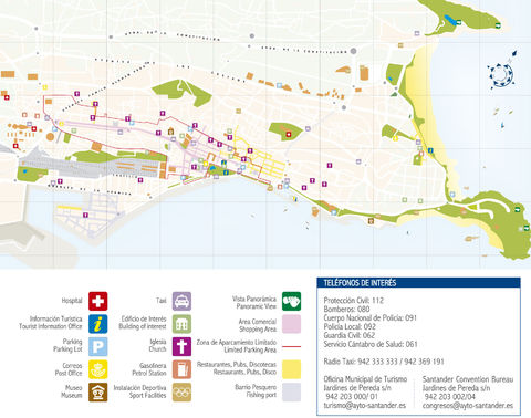 Mapa turístico de Santander