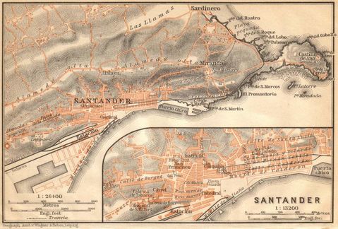 Santander & environs map 1899