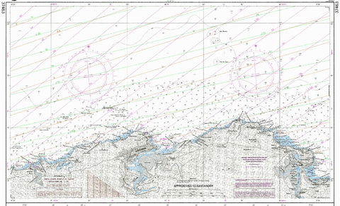 Nautical chart of the approaches to Santander