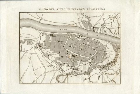 Map of the  siege of Zaragoza in 1808 and 1809