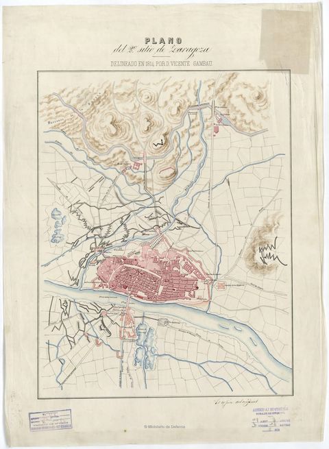 Map of the second siege of Zaragoza