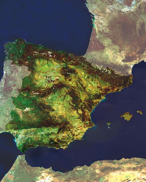 Spain satellite map