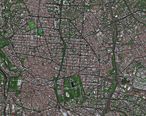 Imagen satelital del centro de Madrid