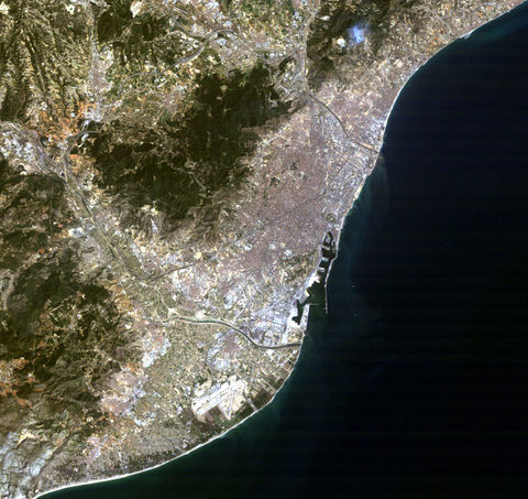 Satellite image of Barcelona 1984