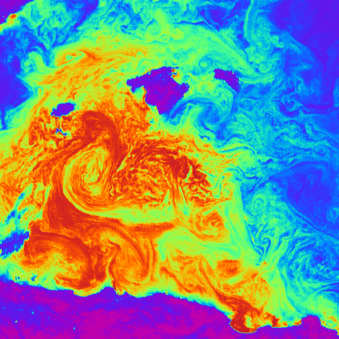 Imagen satelital de las Islas Baleares 1992