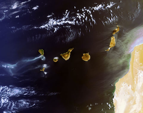 Canary Islands satellite map