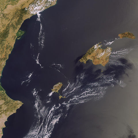 Satellite image of the Balearic Islands 2006