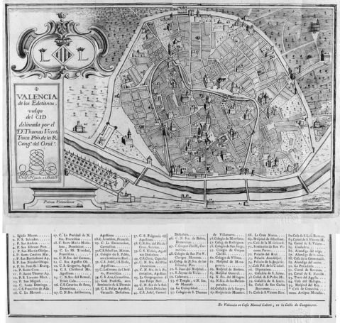 Map of Valencia 1738