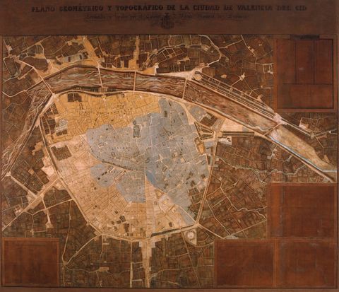 Geometric and topographic map of Valencia 1853