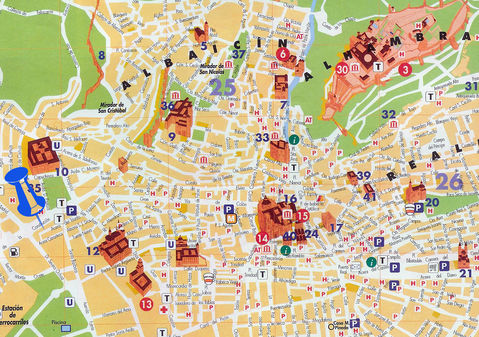 Granada tourist map