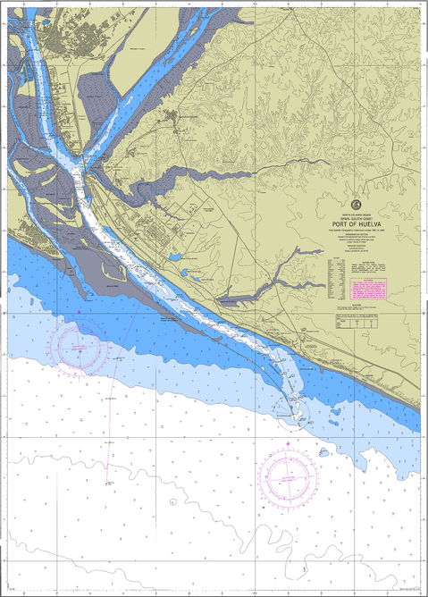 Carta náutica del puerto de Huelva