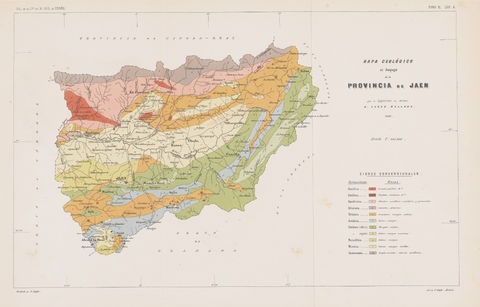 Geological map of the province of Jaén 1883