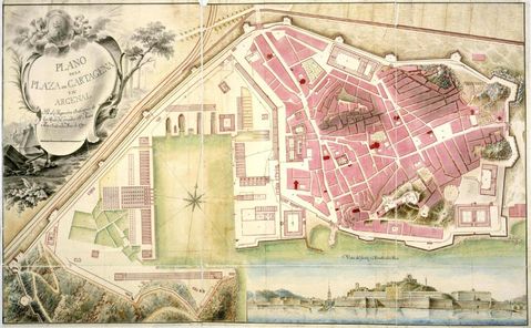 Map of the Plaza de Cartagena and his Arsenal 1799