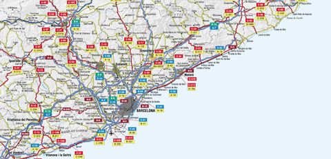 Province of Barcelona road map