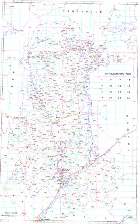 Mapa de la Provincia de Palencia