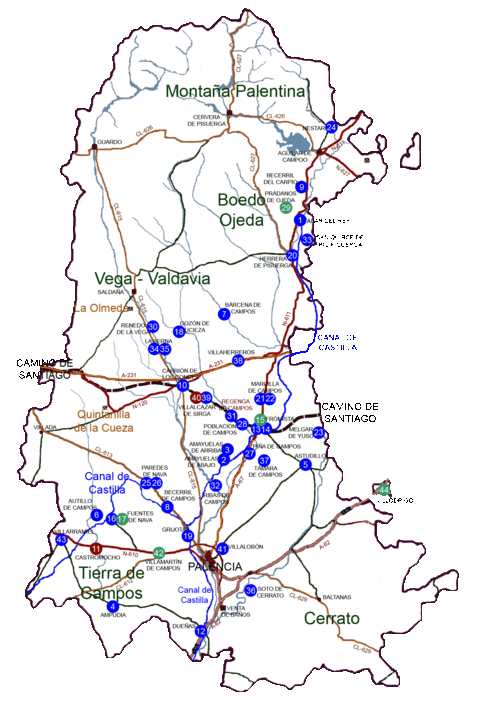 Comarcas naturales de la Provincia de Palencia