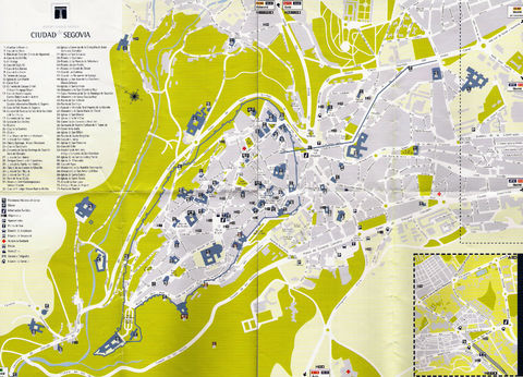 Mapa turístico de Segovia 