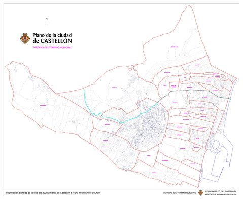 Map of the Partidas of Castellón 2011