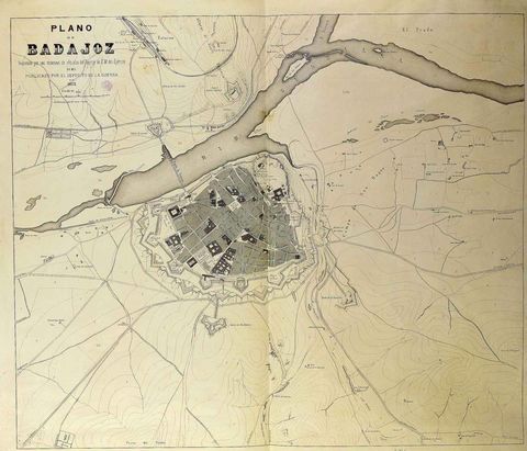 Map of Badajoz in 1873