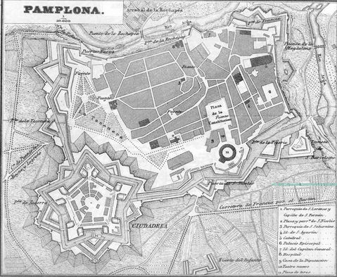 Map of Pamplona 1845