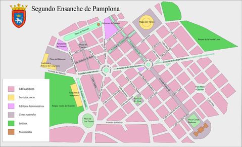 Map of the second expansion of Pamplona