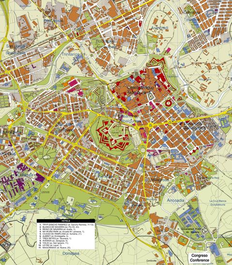 Location of hotels in Pamplona