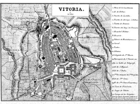 Plano de Vitoria en 1836