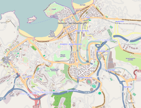 Donostia-San Sebastián map