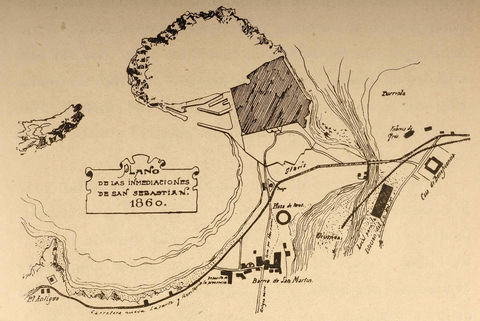 Map of Donostia-San Sebastián environs 1860