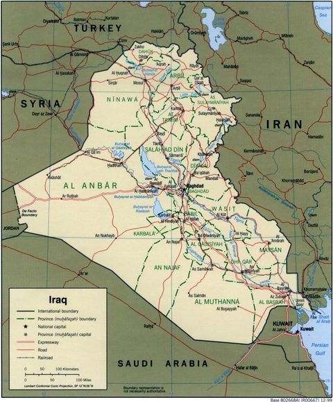 Iraq Political Map 1999