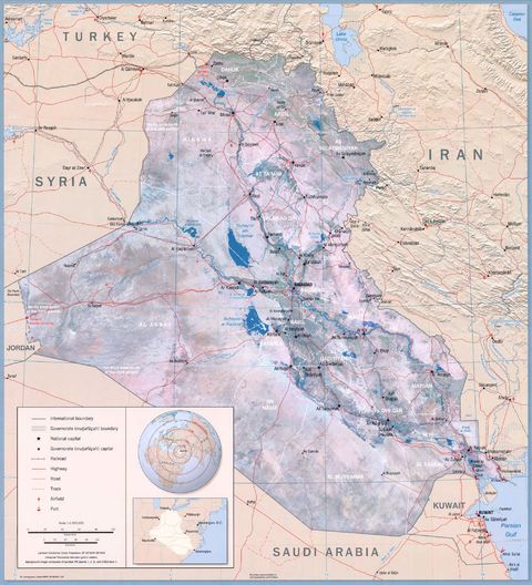 Iraq Physical Map 2003