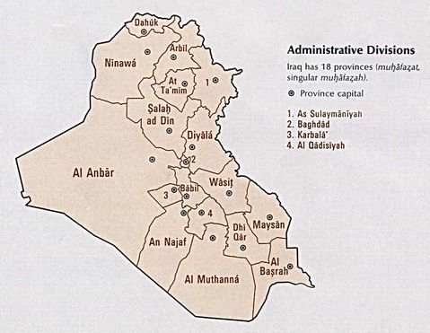 Administrative Divisions of Iraq 1993