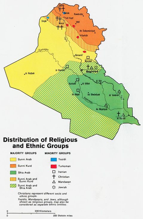 Grupos religiosos y étnicos en Irak 1978