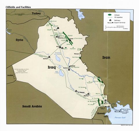 Iraqi Oil Fields and Facilities 1992