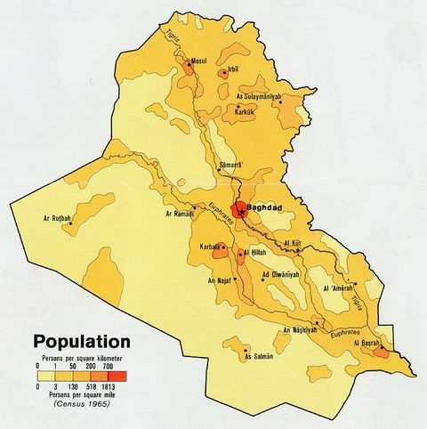 Iraq Population Density 1978