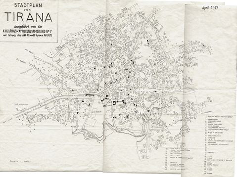 Tirana map 1917