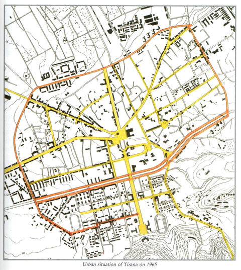 Tirana map 1957