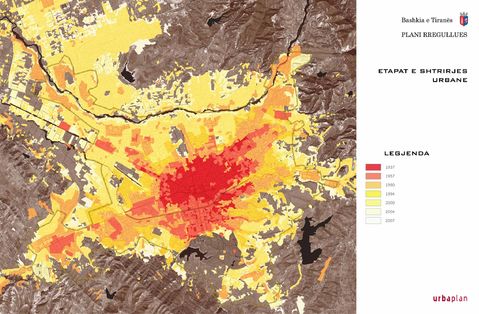 Expansion stages of Tirana