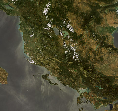 Satellite view of Albania 2009