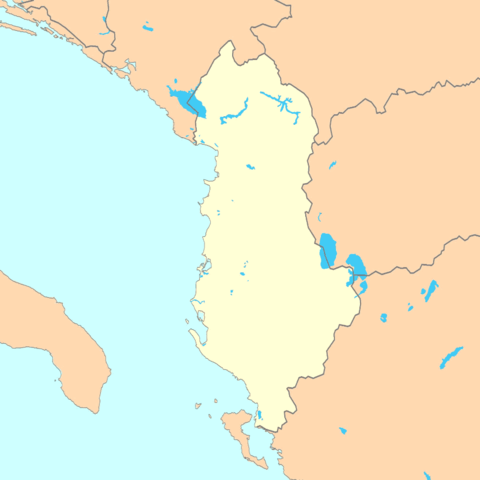 Outline map of Albania