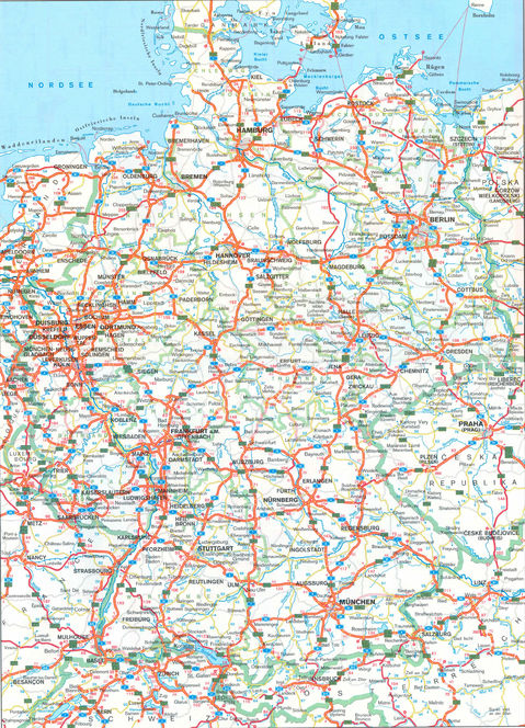 Mapa de carreteras de Alemania