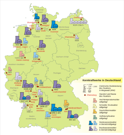 centrales nucleares en alemania mapa Las centrales nucleares en Alemania | Gifex