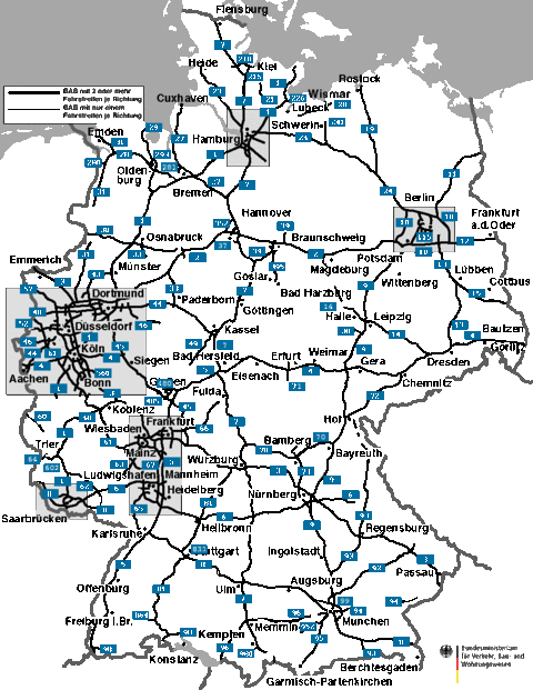 Mapa de carreteras de Alemania