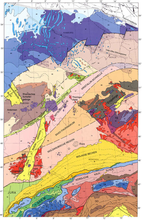 Tectonic map of Germany 