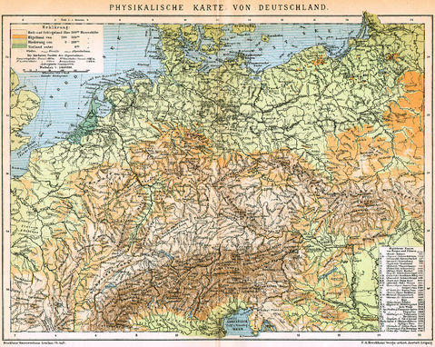 Mapa físico de Alemania