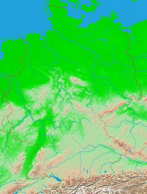 Mapa Físico de Alemania