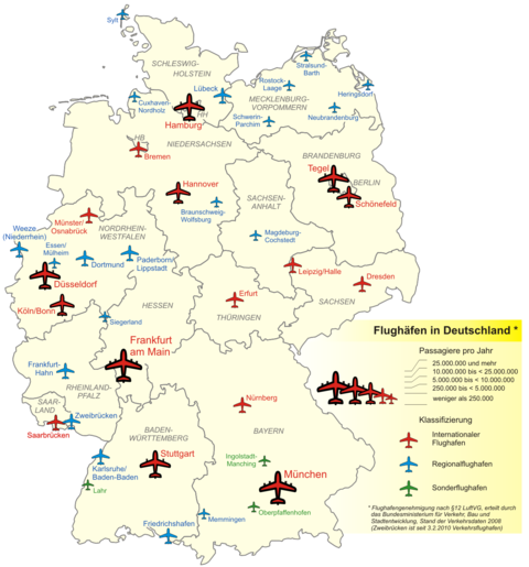 aeropuertos de alemania mapa Aeropuertos en Alemania | Gifex