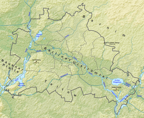 Mapa físico de Berlín 2010